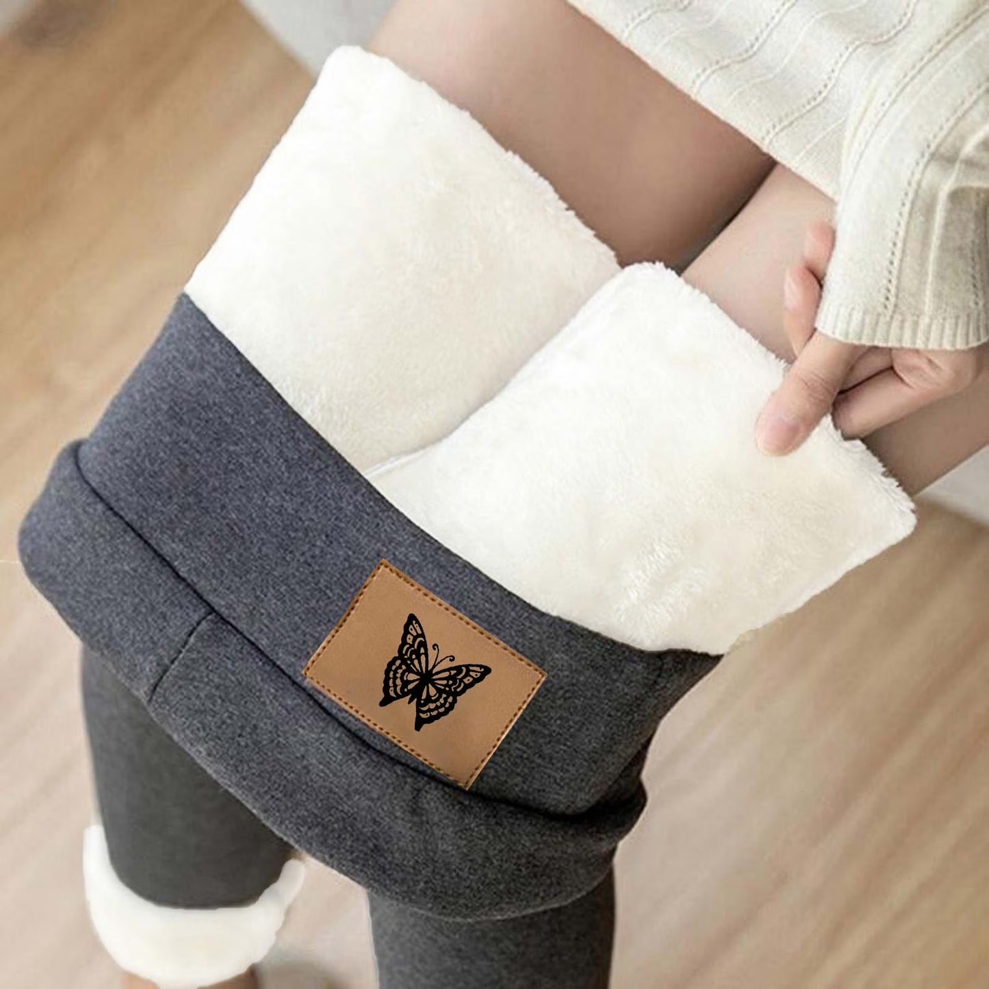Fleece Leggings for Women Winter, High Waist Leggings for Women Fleece Lined Winter Warm Plush Fleece Leggings Casual Thick Leggings Elastic Slim Legging