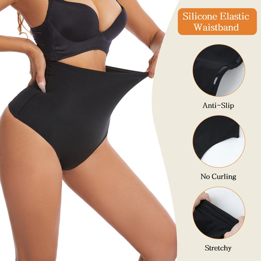 3 Pack Thong Shapewear Panties for Women Tummy Control Girdle High Waist Cincher Slimmer Smoothing