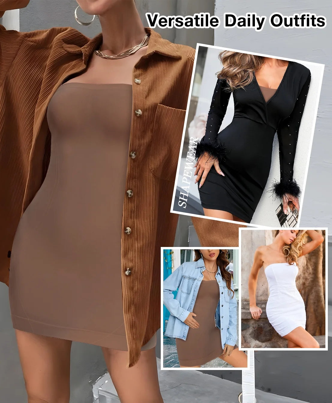 Strapless Shapewear for Women Full Slip Shapewear Dress Tummy Control Slip for Women under Dress