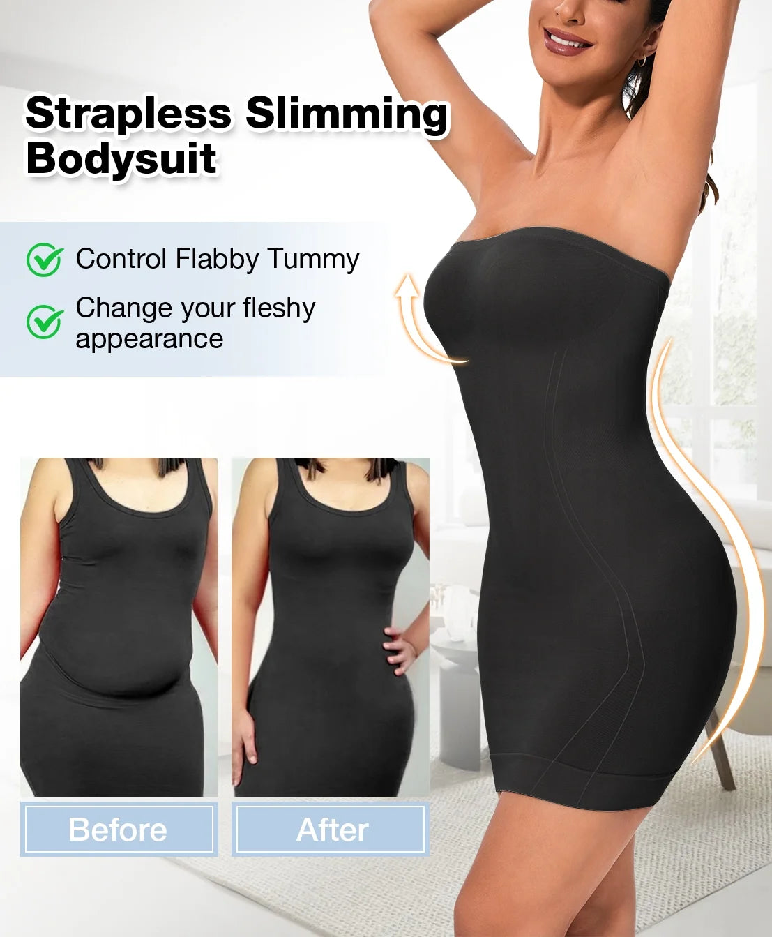 Strapless Shapewear for Women Full Slip Shapewear Dress Tummy Control Slip for Women under Dress