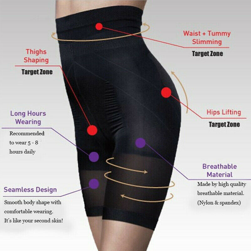 Women Tummy Control Pants High Waist Shorts Body Shaper Thigh Slimming Shapewear