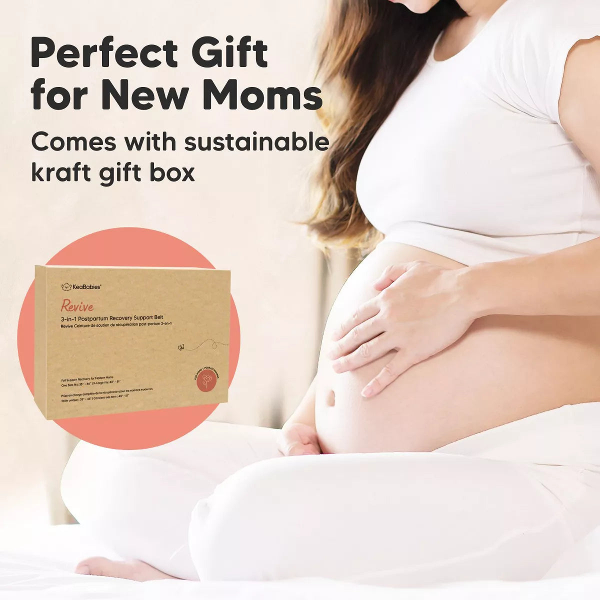 Keababies Revive 3 in 1 Postpartum Belly Band, Abdominal Binder Belly Wrap, Post Partum Recovery Waist Binder Shapewear