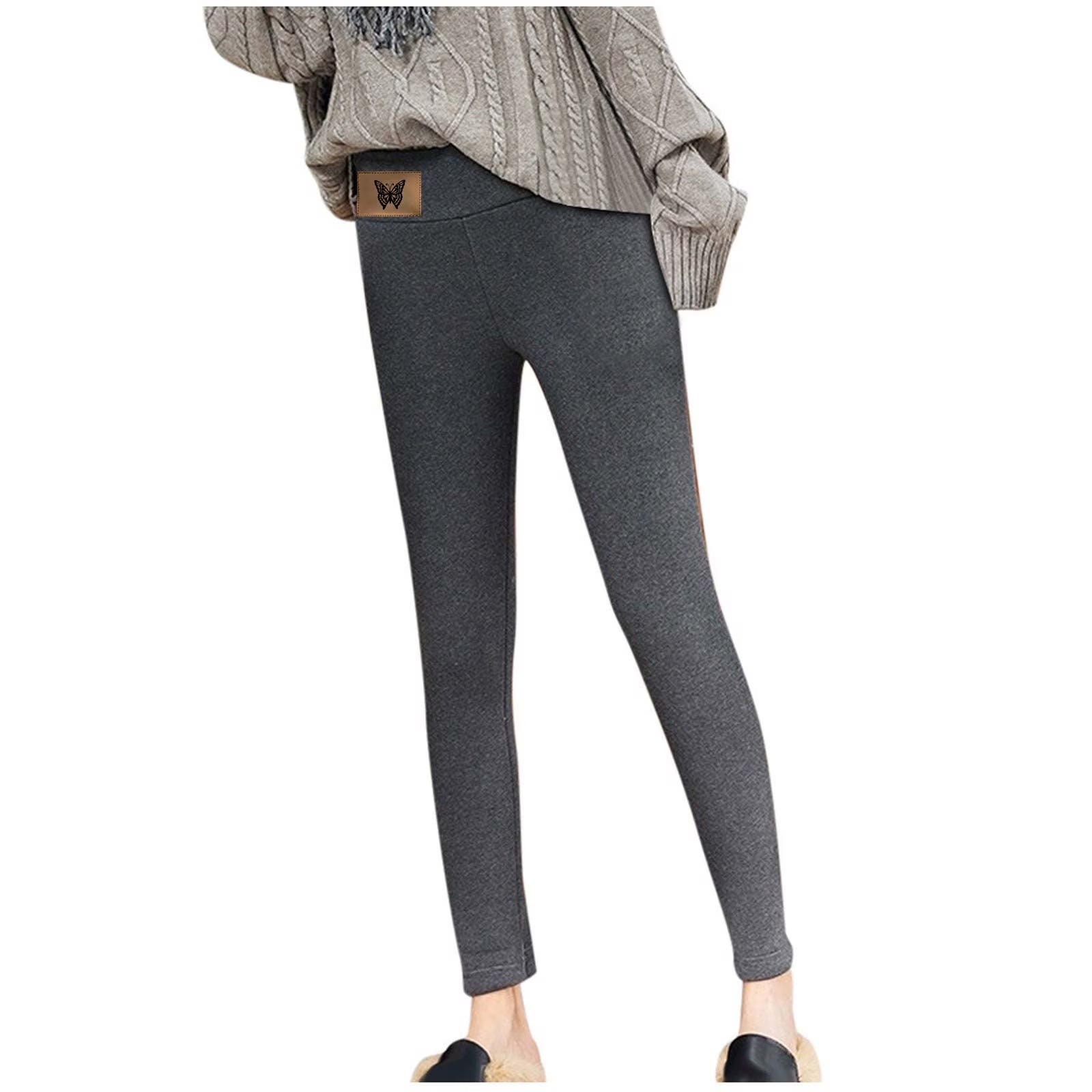 Fleece Leggings for Women Winter, High Waist Leggings for Women Fleece Lined Winter Warm Plush Fleece Leggings Casual Thick Leggings Elastic Slim Legging