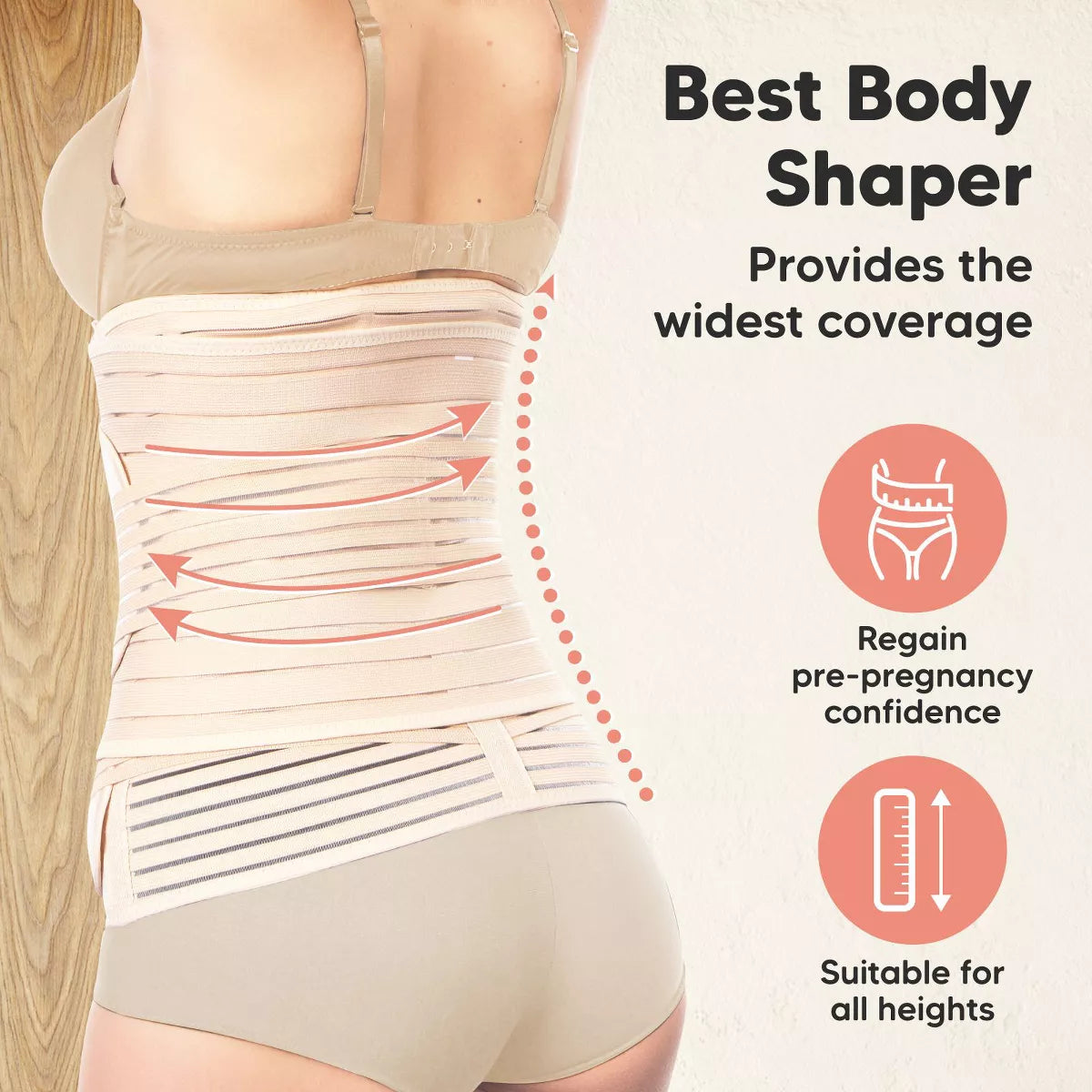 Keababies Revive 3 in 1 Postpartum Belly Band, Abdominal Binder Belly Wrap, Post Partum Recovery Waist Binder Shapewear