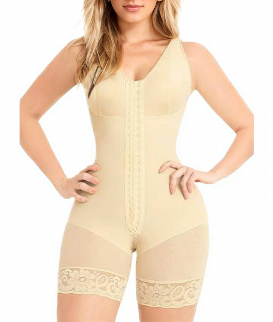 Zipper Front Full Bodysuit Shaper