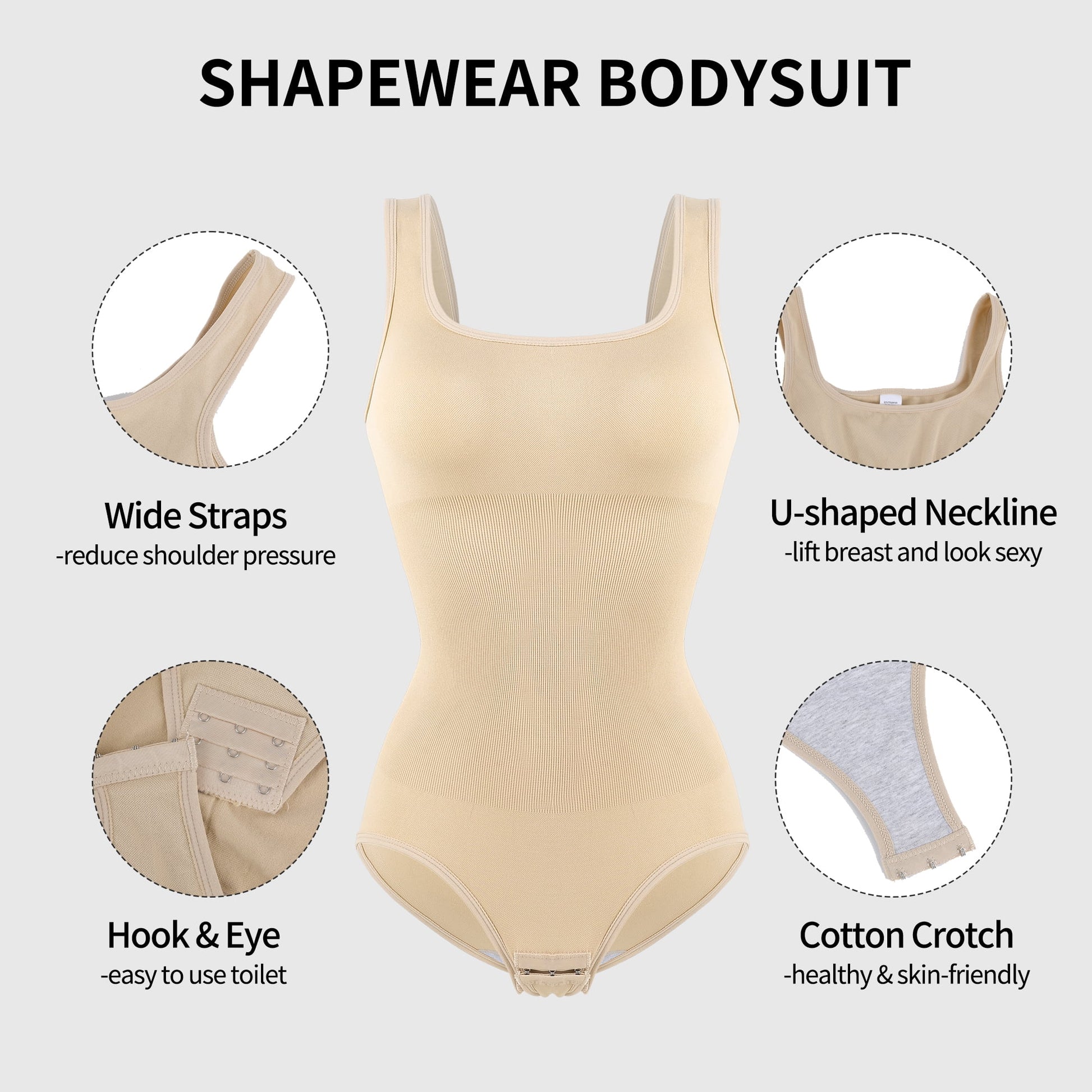 Shapewear Bodysuit for Women Tummy Control Body Shaper Seamless Body Suit Sleeveless Going Out Tops