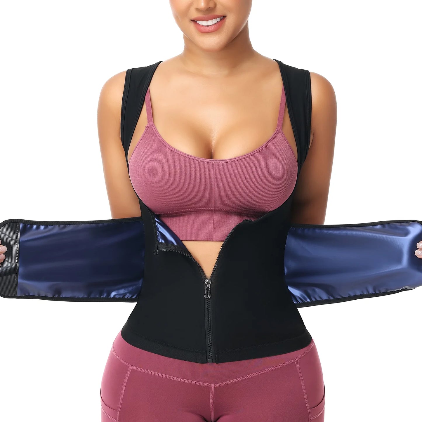 Women'S Hot Sauna Workout Waist Trainer Vest Corset Trimmer Belt Sweat Slimming Body Shaper