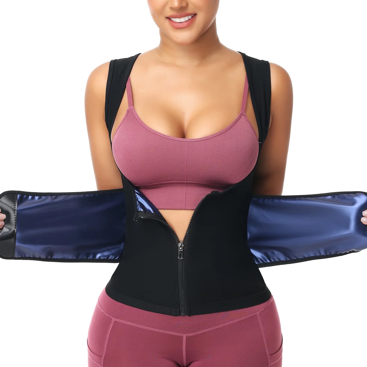 Women'S Hot Sauna Workout Waist Trainer Vest Corset Trimmer Belt Sweat Slimming Body Shaper