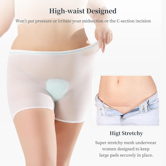 Mesh Underwear Postpartum 8 Count Disposable Postpartum Underwear Hospital Mesh Panties for Post C-Section