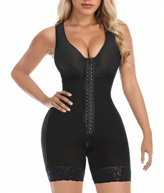 Zipper Front Full Bodysuit Shaper